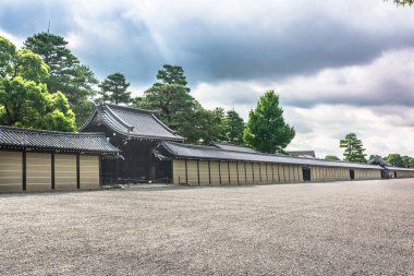 Kyoto, Japonya, Asya - 3 Eylül 2019: İmparatorluk Sarayı 'nın Dış Duvarları
