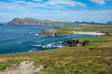 Clogher Head, Dingle, İrlanda 'dan Dingle Yarımadası manzarası