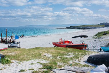 Inisheer Adası 'ndaki kumsal, Galway County, İrlanda