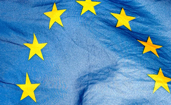 Fragment of the waving European Union Flag — Stock Photo, Image