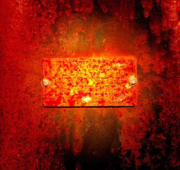 Rusty metal plaque — Stock Photo, Image