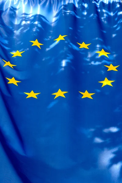 Europese Unie vlag en schaduw van de bladeren — Stockfoto