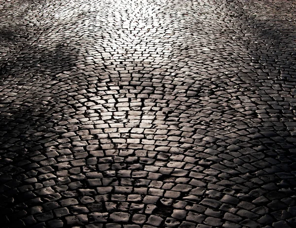 The pavement in sunshine and in shadow — Stock Photo, Image