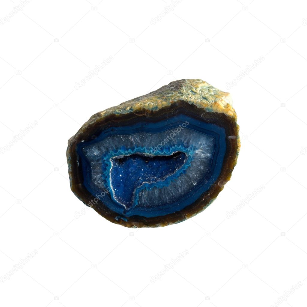 Agate geode on white background