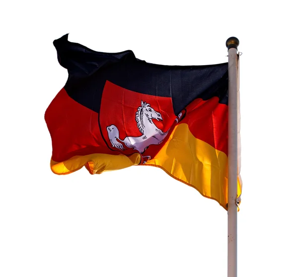 German flag of Lower Saxony on white background — Stock Photo, Image