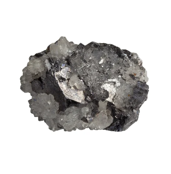 在白色背景上的矿物斑铜矿 — 图库照片
