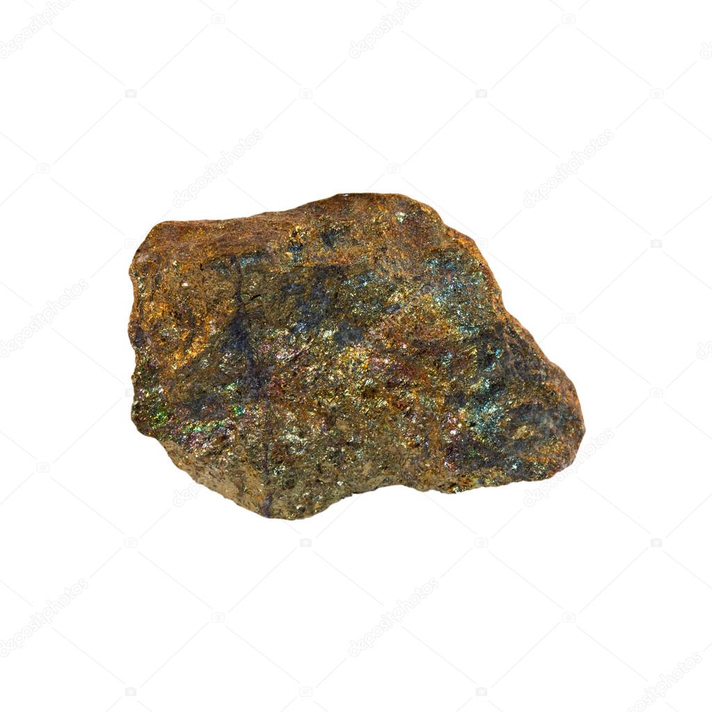 Gold ore on a white background