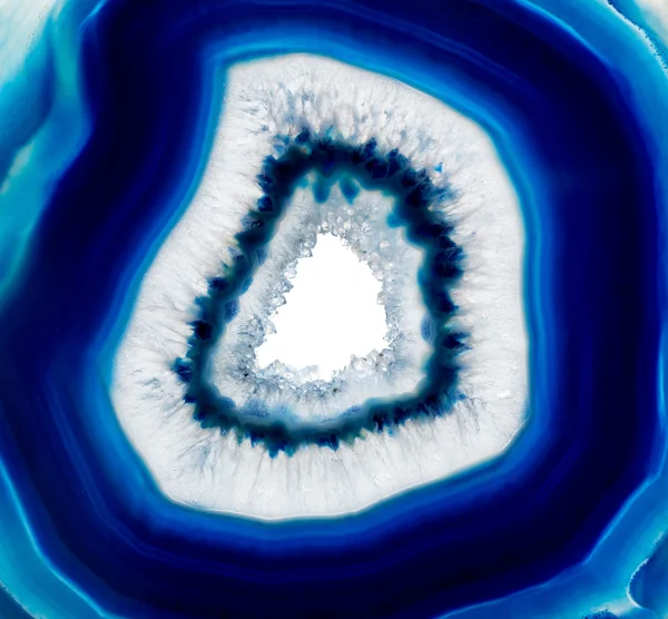 Fatia de cristal de ágata azul — Fotografia de Stock