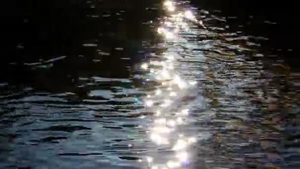 Solar flares on current water — Stock Video