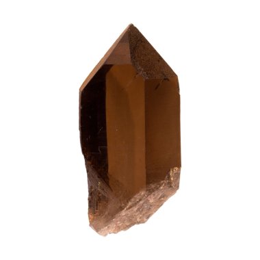 Beyaz arkaplanda Smoky Quartz kristali