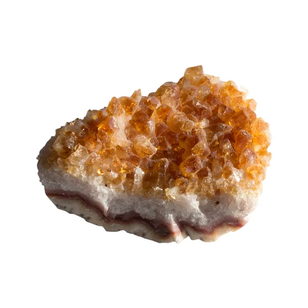 mineral beyaz zemin üzerine citrine