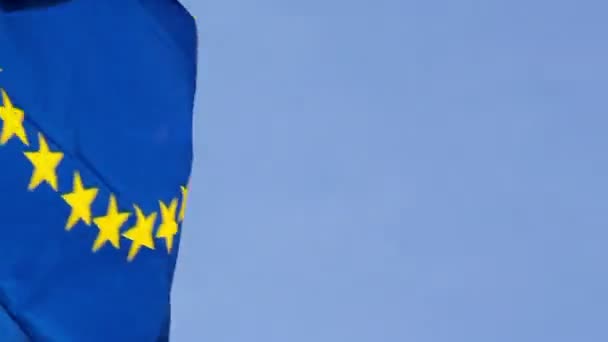 European union flag in the wind — Stock Video