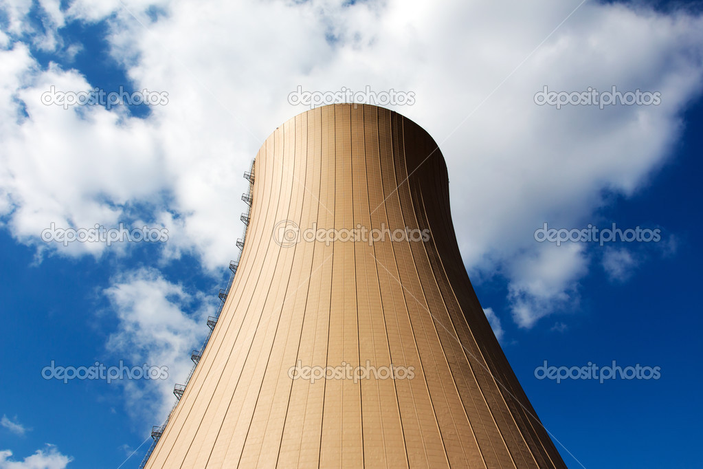 Nuclear power plant against a sky
