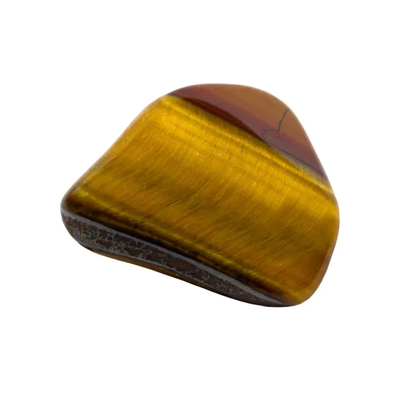 Tigers eye gemstone on white background — Stock Photo, Image