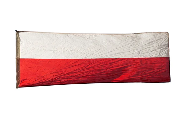 Izolated polska flaggan i vinden — Stockfoto