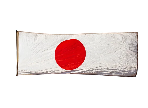 Geïsoleerde Japanse vlag in de wind op witte achtergrond — Stockfoto