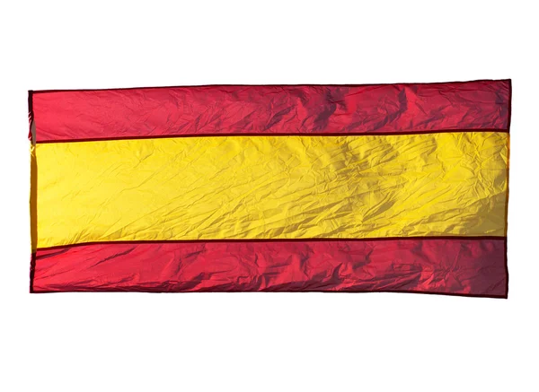 Geïsoleerde Spaanse vlag in de wind — Stockfoto