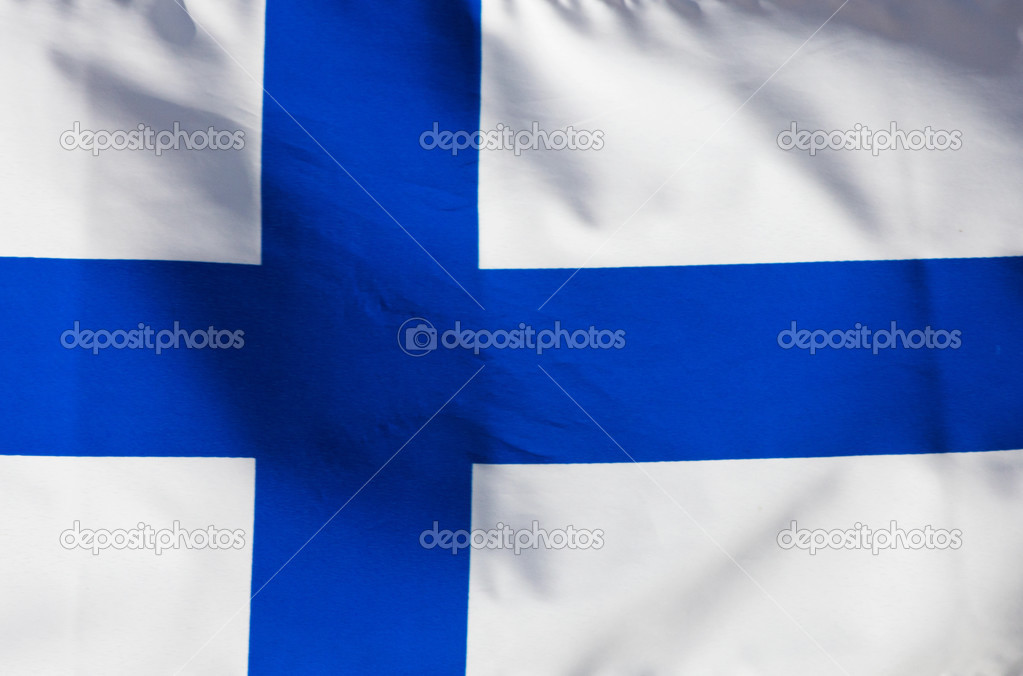 Finnish flag in the wind