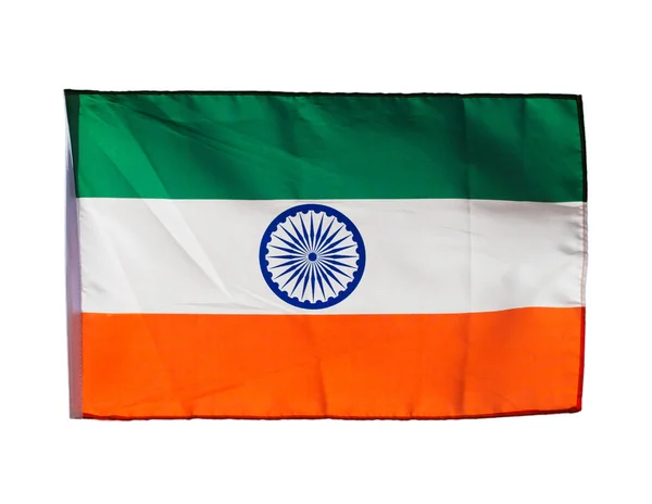 India flag in the wind on white background — Stock Photo, Image