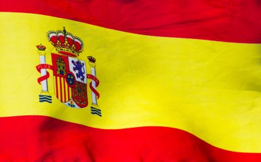 Rüzgar İspanyol bayrağı yakın çekim