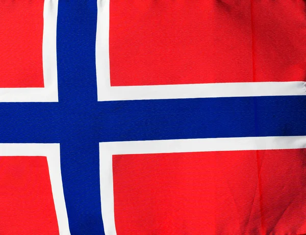 Bandeira da Noruega à luz do sol close-up — Fotografia de Stock