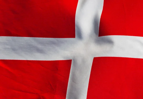 Fragment der Flagge von Dänemark — Stockfoto