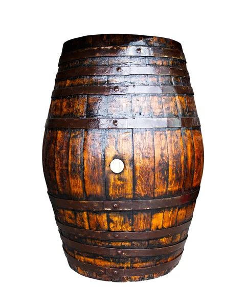 Wooden barrel on white background — Stock Photo, Image