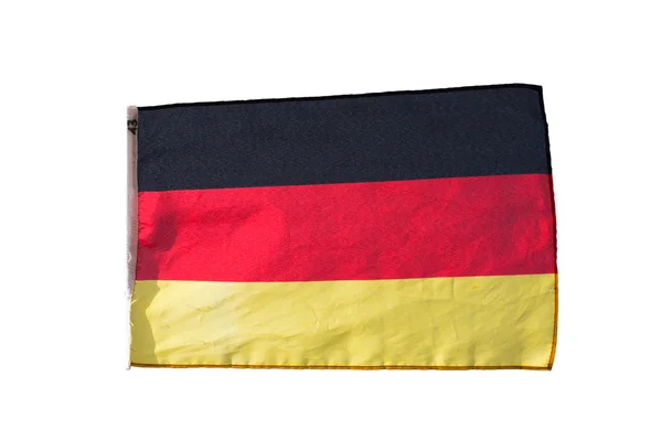 Drapeau allemand sur fond blanc — Photo