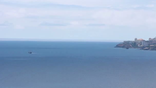 Hafenstadt Funchal und das Schiff — Stockvideo