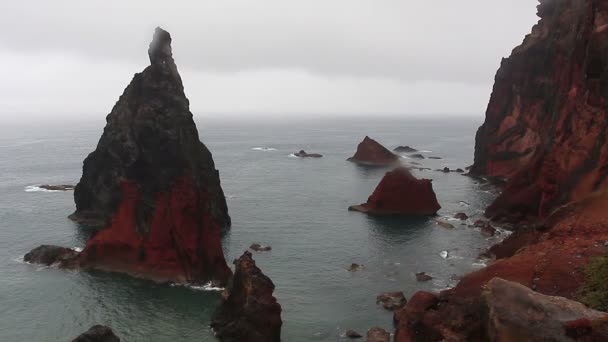 Cabecera y acantilados en la isla de Madeira — Vídeo de stock