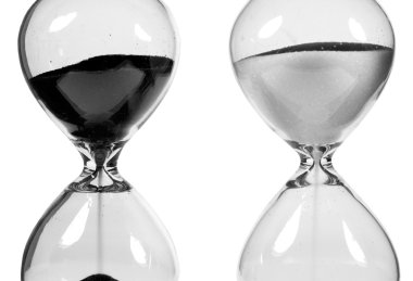 Beyaz arka planda hourglasses