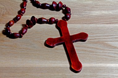 Hıristiyan geçici ahşap yüzeyde