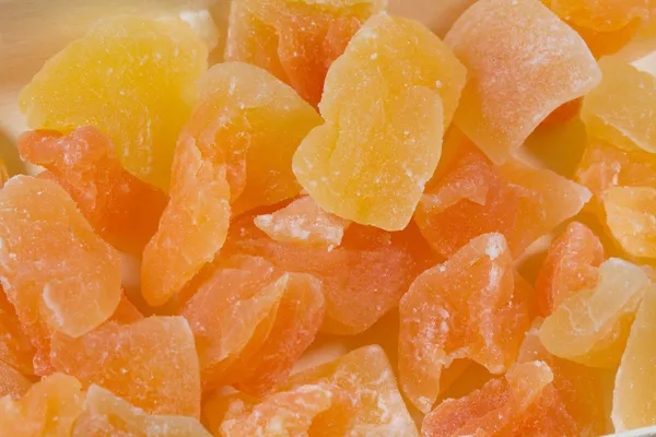 Frutos cristalizados do melão close-up — Fotografia de Stock