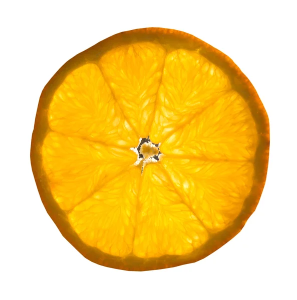Rebanada de naranja sobre el fondo blanco — Foto de Stock