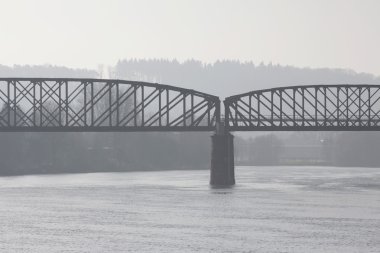 Railway bridge over a river clipart