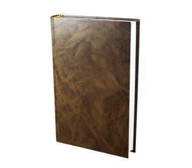kahverengi kitap beyaz arkaplanda izole