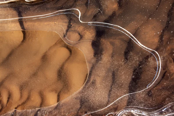 Frozen and icy river bottom — Stock Photo, Image