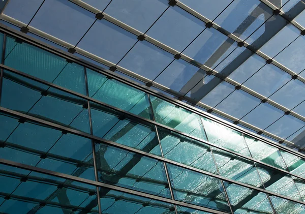 Glass roof of the station in sunlight — Stock Photo, Image