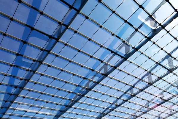 The glass roof of the station in sunshine — Stock Photo, Image