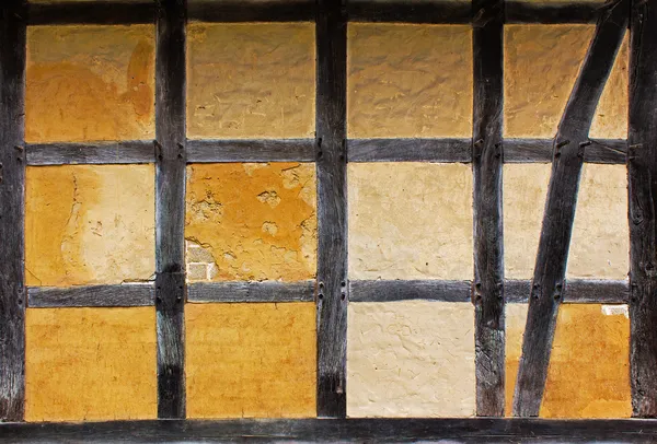 Yarı ahşap evin duvar eski adobe — Stok fotoğraf