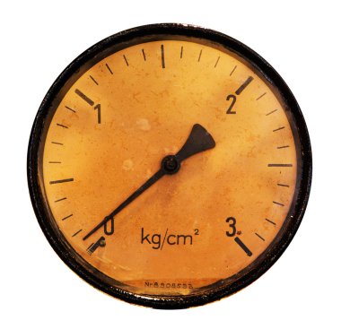 eski metre beyaz zemin üzerine izole
