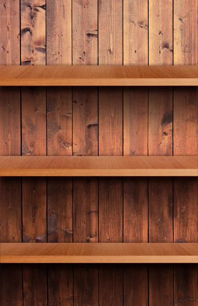 Volume wooden shelf — Stock Photo, Image