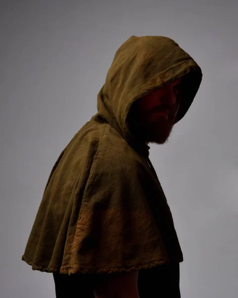 Portrait Red Haired Man Wearing Medieval Viking Inspired Fantasy Cloak — Stock Photo, Image