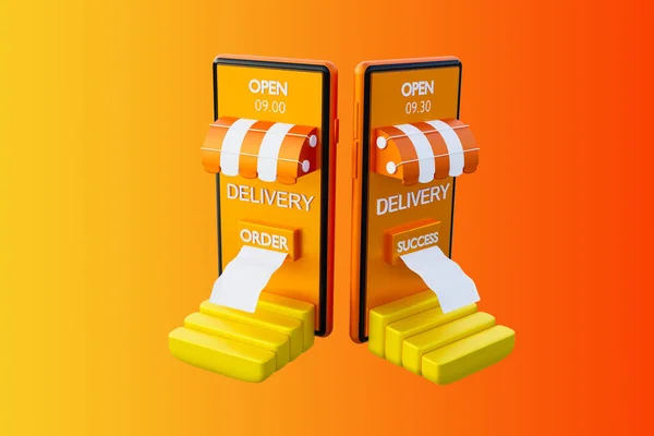 Mobile Digital Online Delivery Acquisto Pagamento Sul Servizio Applicazione Smartphone — Foto Stock