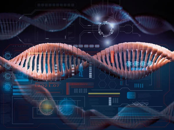 Laboratorio Scienze Futuristiche Concetto Astratto Struttura Del Dna Spirale Dell — Foto Stock