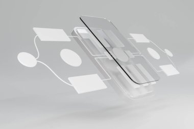 Akıllı telefon modellemesi kullanıcı arayüzü yönetim şablonu grafiksel UX UI sistemi kullanıcı, web deneyimi veri işleme süreci geliştirme prototip arayüz akış grafiği uygulaması oluşturur