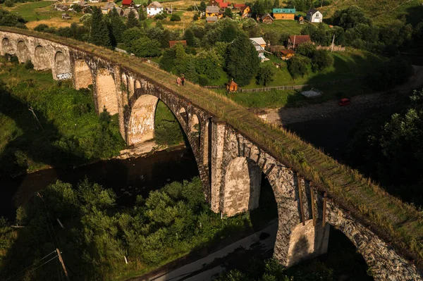 Viaduc Grand Ancien Ukraine Pont Ferroviaire Brique Ancien Pont Ferroviaire — Photo