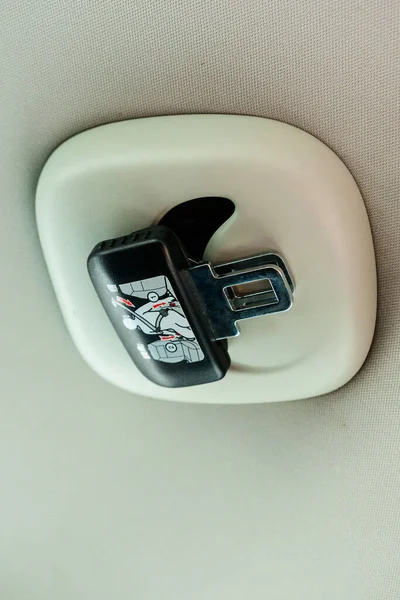 汽车零部件 乘客特写安全带 — 图库照片