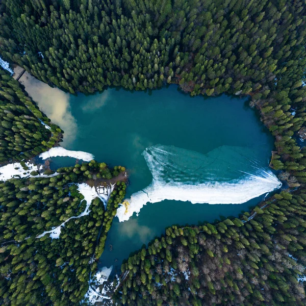 Lago Synevyr Los Cárpatos Ucrania Lago Fue Tomado Dron Vista — Foto de Stock