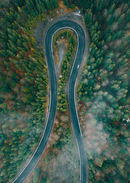 Serpentine Δρόμο Στην Ουκρανία Ομίχλη Στα Βουνά Serpentine Δρόμο Στην — Φωτογραφία Αρχείου